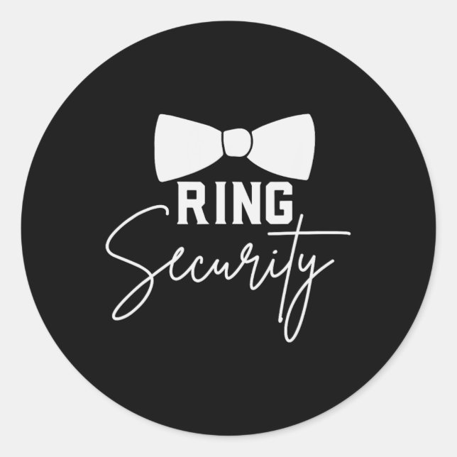 Sticker Rond Bearer Ring Fête de mariage Escadron de sécurité D (Devant)