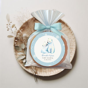 Sticker Rond Bearly Wait Polar Mama Oear Cub Bébé Garçon Douche