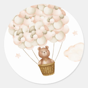 Sticker Rond Bearly Wait Teddy Bear Baby shower Favoriser