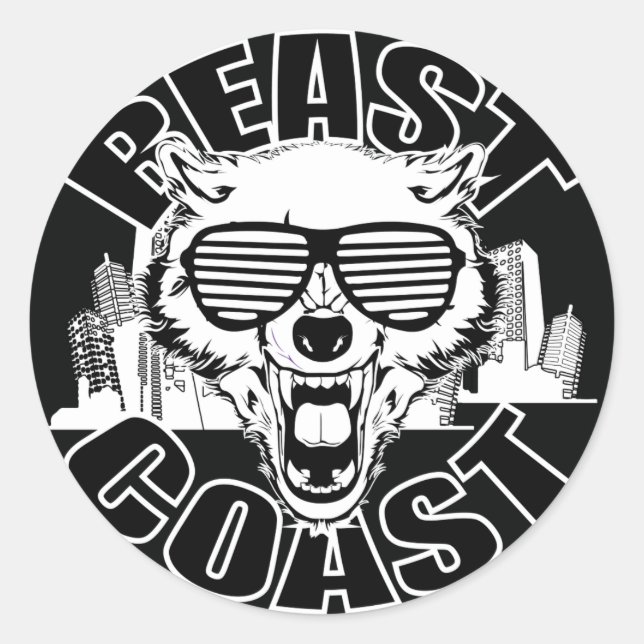 Sticker rond Beast Coast (Devant)