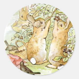 Sticker Rond Béatrix classique Potter mignon lapin