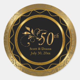 Sticker Rond Beau 50ème anniversaire de Mariage d'or
