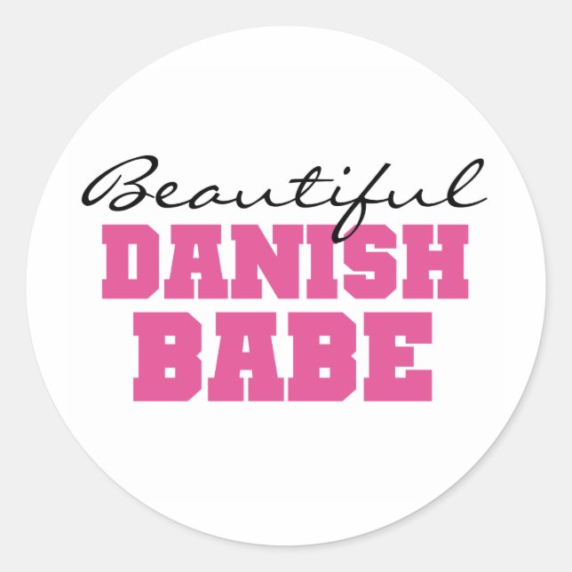 Sticker Rond Beau bébé danois (Devant)