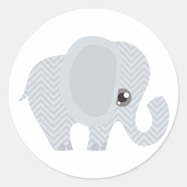 Sticker Rond Beau bébé éléphant neutre (Devant)
