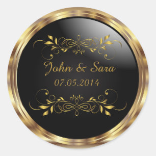 Sticker Rond Beau contour métallique d'or