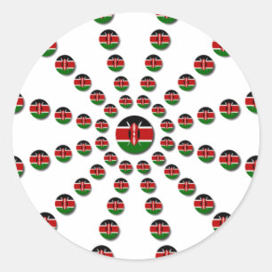 Sticker Rond Beau Drapeau circulaire kenyan : Un design radial