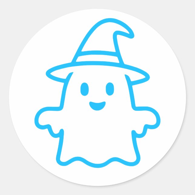 Sticker Rond Beau fantôme - Design Halloween (Devant)