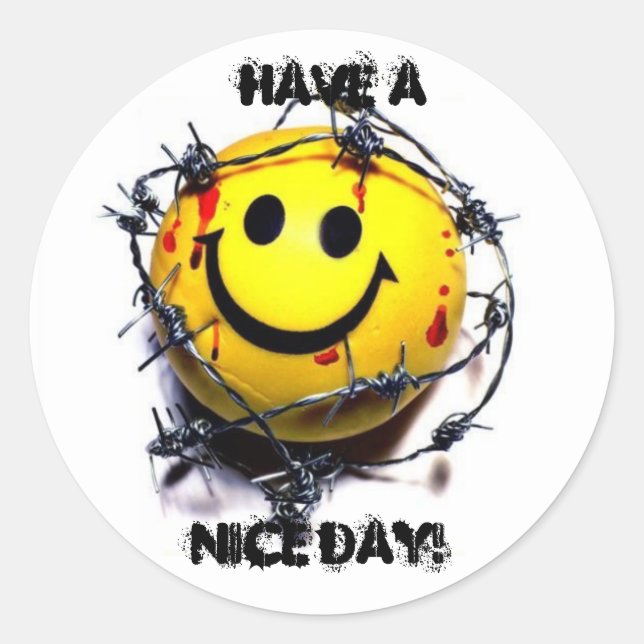 Sticker Rond beau jour - nouveau, Avoir un, Nice jour! (Devant)
