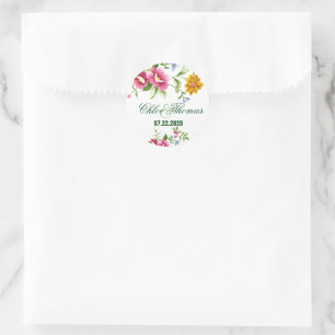 Sticker Rond Beau Mariage de fleurs de printemps