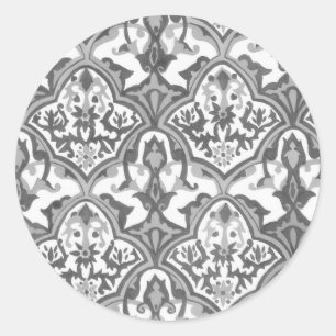 Sticker Rond BEAU MOTIF - Niveaux de gris