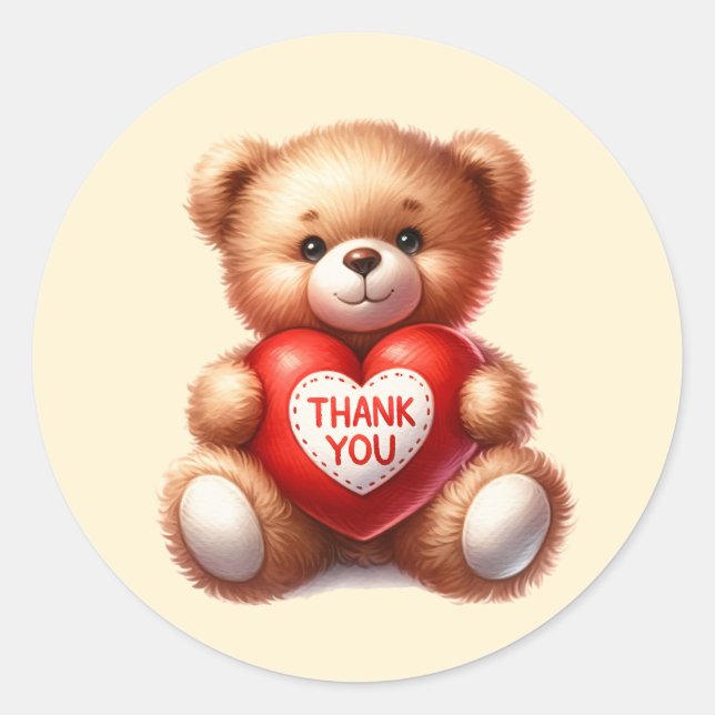 Sticker Rond Beau ours de Merci (Devant)
