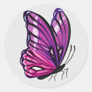 Sticker Rond Beau papillon illustré