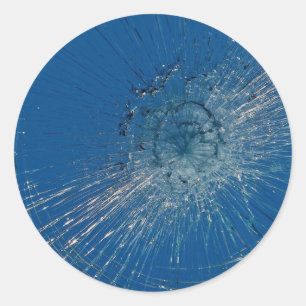 Sticker Rond Beau verre brisé