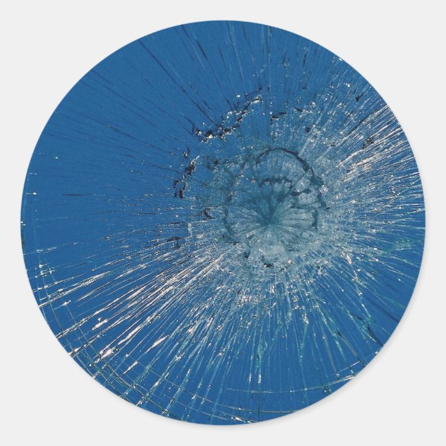 Sticker Rond Beau verre brisé (Devant)