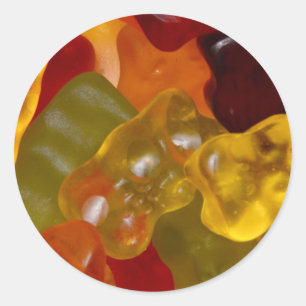 Sticker Rond Beaucoup de bonbons gélifiés colorés