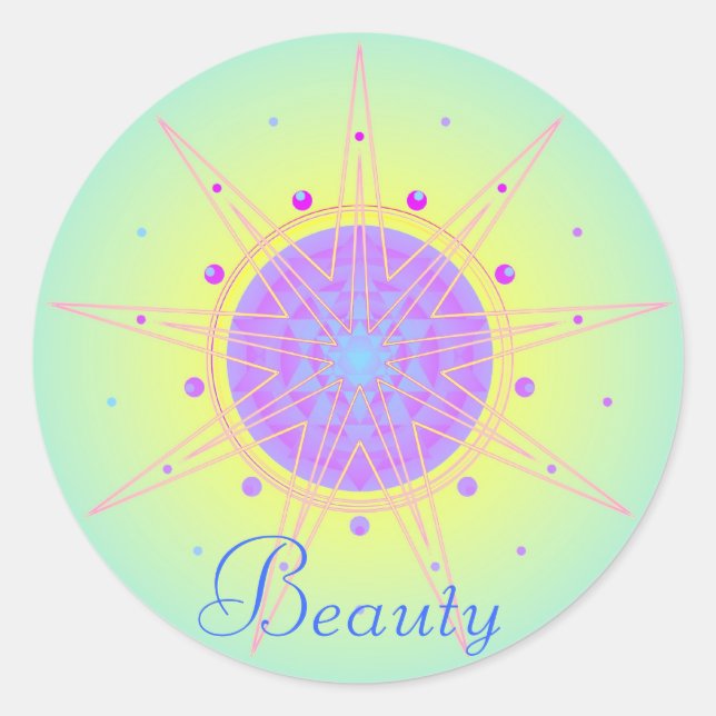 Sticker Rond Beauté (Autocollant de vertu) (Devant)
