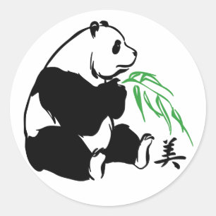 Sticker Rond Beauté de Panda