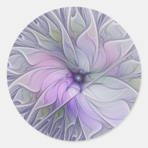 Sticker Rond Beauté étonnante Fleur d'art Abstrait fractal mode