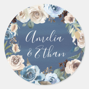 Sticker Rond Beauté florissante   Mariage personnalisé