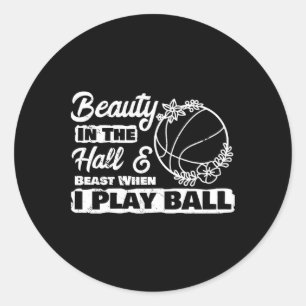 Sticker Rond Beauté Jouer Bysketbyll Joueuse fille Byller Sport