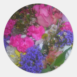 Sticker Rond beauté rose et violet