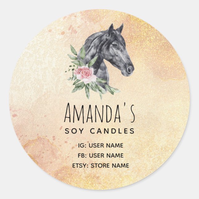 Sticker Rond Beautiful Horse Head (Devant)