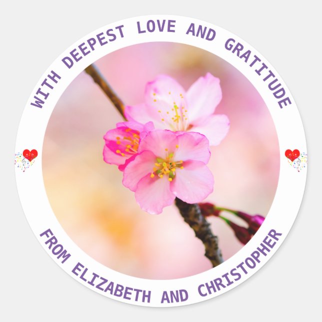 Sticker Rond Beautiful Sakura Cherry (Devant)