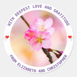 Sticker Rond Beautiful Sakura Cherry