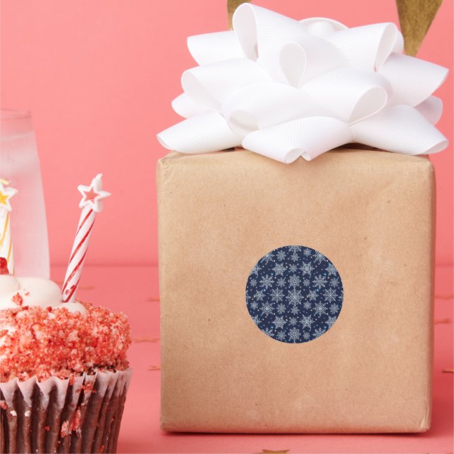 Sticker Rond beautiful snow crystal pattern (Fête)