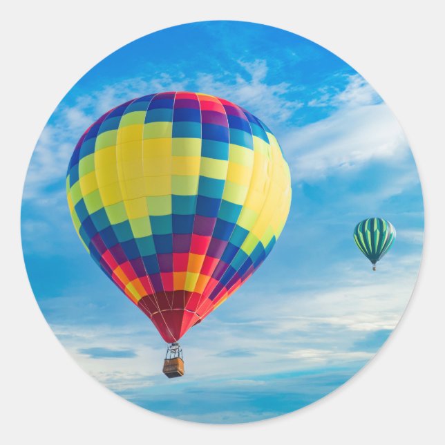 Sticker Rond Beaux Ballons à air chaud (Devant)