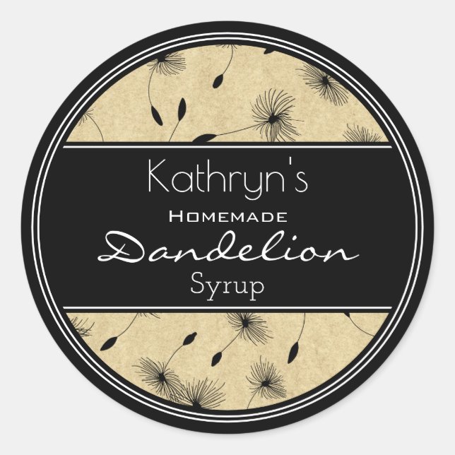 Sticker Rond Beaux Dandelions Personnalisés (Devant)