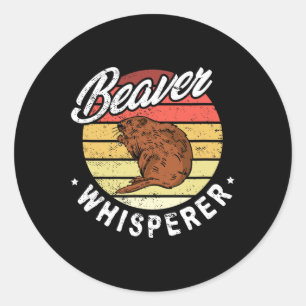 Sticker Rond Beaver Whisperer Beaver Chasse Amoureux