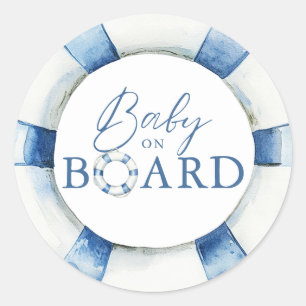 Sticker Rond Bébé à bord Bouée de sauvetage nautique Cadeau de