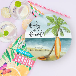 Sticker Rond Bébé à bord du Baby shower