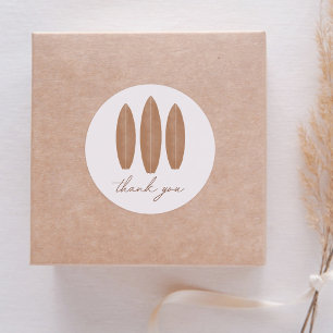 Sticker Rond Bébé à bord Surfboard Baby shower Merci