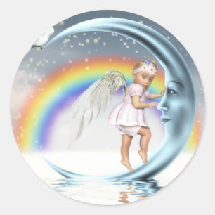 Sticker Rond bébé ange