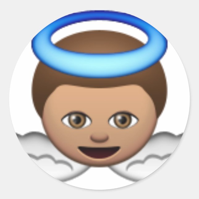 Sticker Rond bébé ange émoji halo amour (Devant)