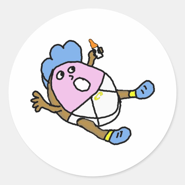 Sticker Rond Bébé beignets aromatisés (Devant)