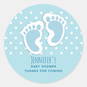 Sticker Rond Bébé bleu mou Pieds de garçon