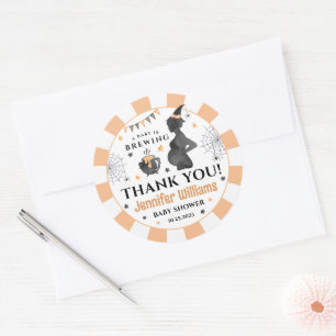 Sticker Rond Bébé brasse Halloween garçon fille baby shower