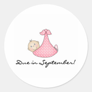 Sticker Rond Bébé dû en septembre