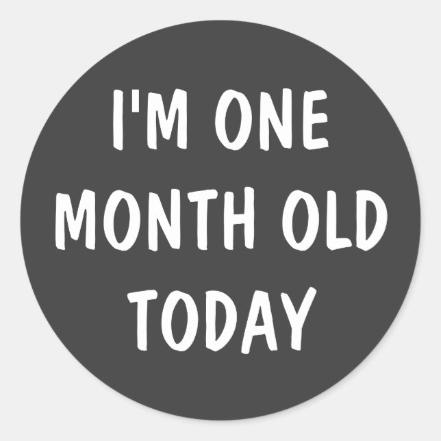 Sticker Rond Bébé d'un mois (Devant)