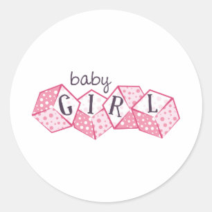 Sticker Rond Bébé fille