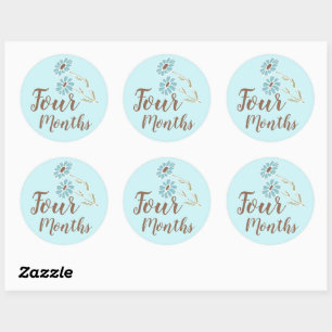 Sticker Rond Bébé floral mignon jalon