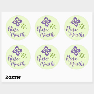 Sticker Rond Bébé floral mignon Jalon