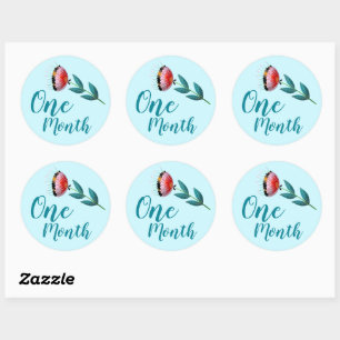Sticker Rond Bébé floral mignon Jalon
