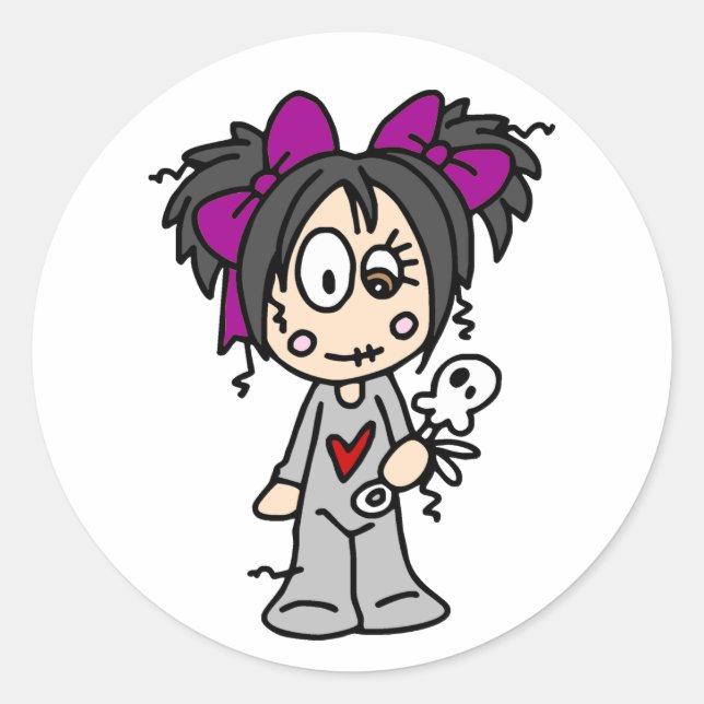 Sticker Rond Bébé Goth mignon (Devant)