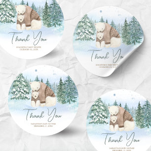 Sticker Rond Bébé Il fait froid à l'extérieur du Baby shower