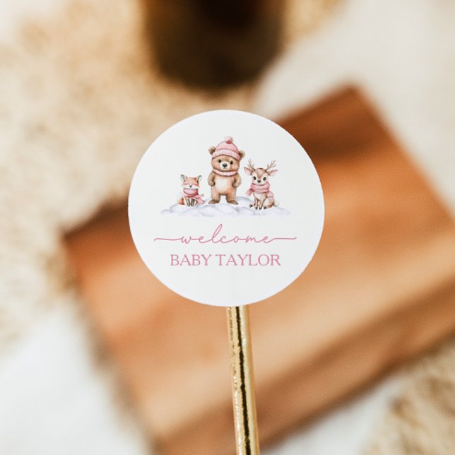 Sticker Rond Bébé Il fait froid à l'extérieur du Baby shower bo (Créateur téléchargé)