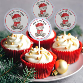 Sticker Rond Bébé il fait froid dehors baby shower invitation a